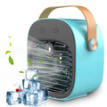 Smart Portable Air Conditioner Mini Portable Fan Portable Travel Fan Usb Fans Portable Rechargeable, for Bedroom Home (Blue)